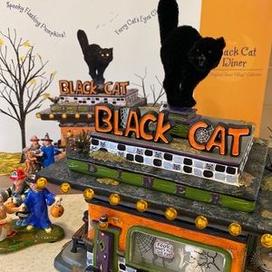Department 56 BlAcK CaT🐈‍⬛ DiNeR 🎃 Collectors piece 2002🎃 🥰 So FUN 🐈‍⬛ 🎃 !